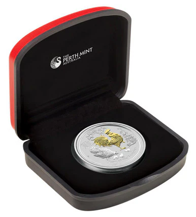 2017 Year of the Rooster Gilded 1oz Silver Proof Coin - Image 3