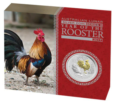 2017 Year of the Rooster Gilded 1oz Silver Proof Coin - Image 4