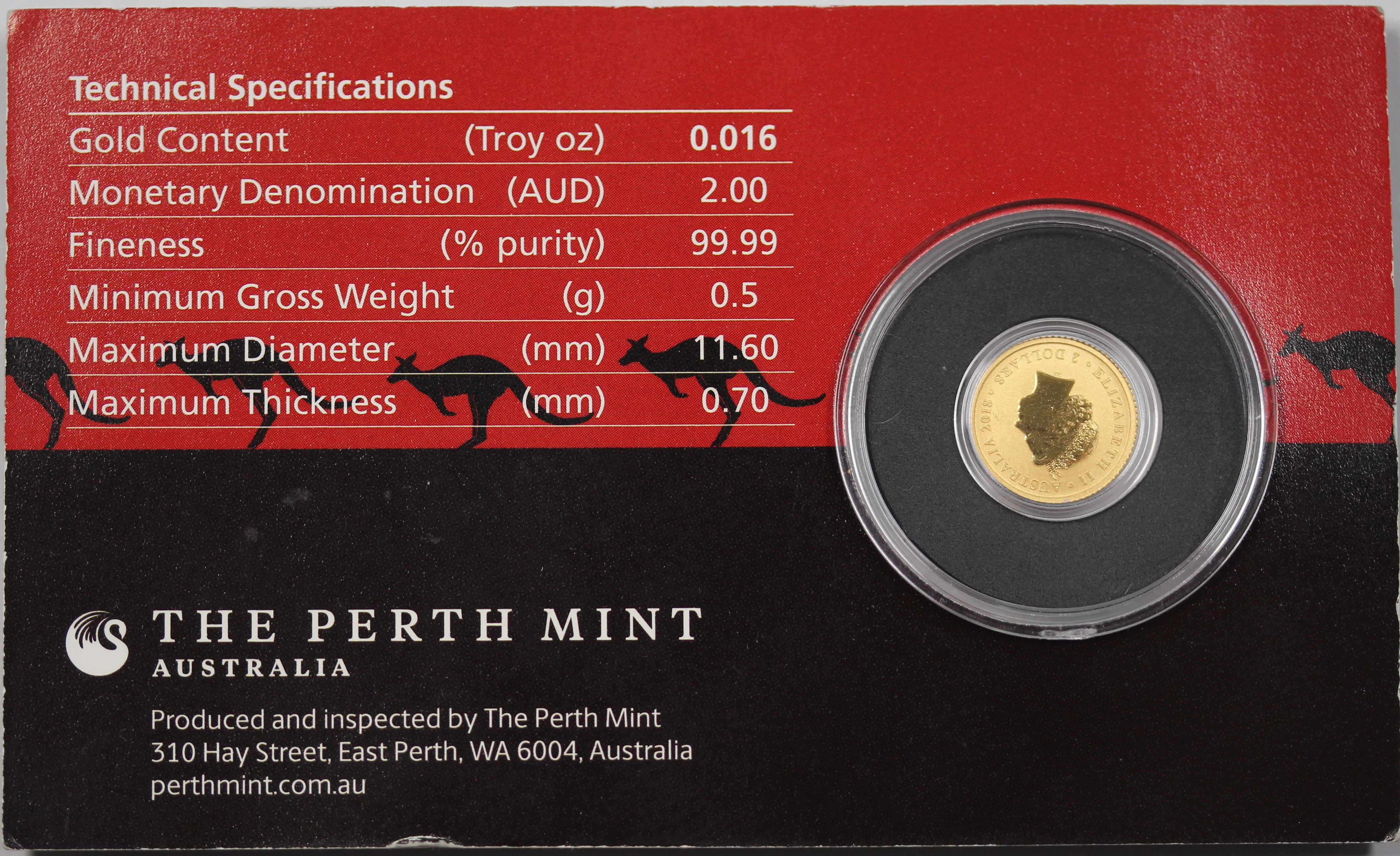 2018 0.5g Gold Kangaroo Coin - Image 2