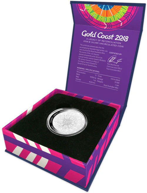 2018 $1 Commonwealth Games Gold Coast 1oz Silver Uncirculated Coin - Image 3