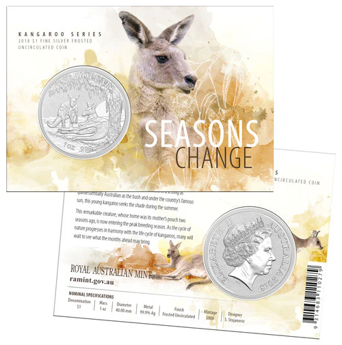 2018 $1 Kangaroo Seasons Change 1oz Silver Uncirculated Coin