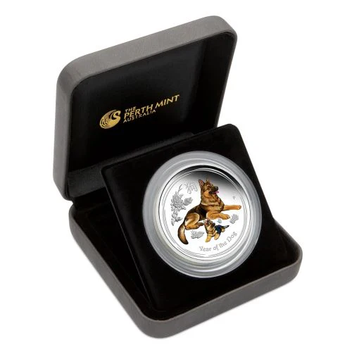 2018 $2 ANDA Perth Lunar Year of The Dog 2oz Silver Coloured Proof Coin - Image 3