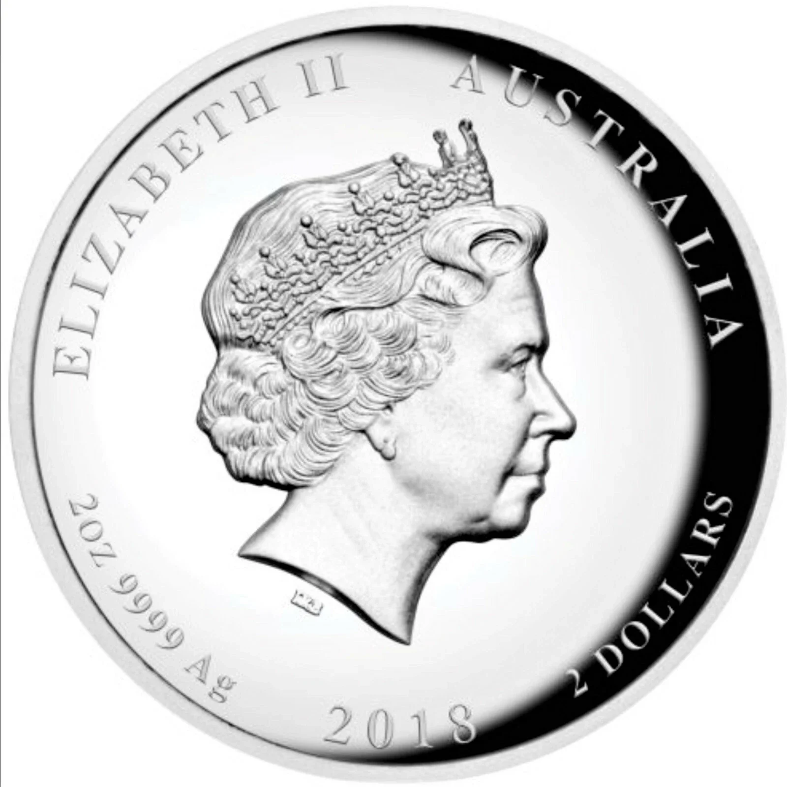2018 $2 Dragon & Tiger 2oz Silver Proof High Relief Coin - Image 2