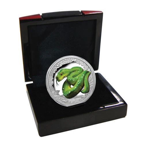 2018 Australian Remarkable Reptiles – Green Tree Python 1oz Silver Proof Coin - Image 3