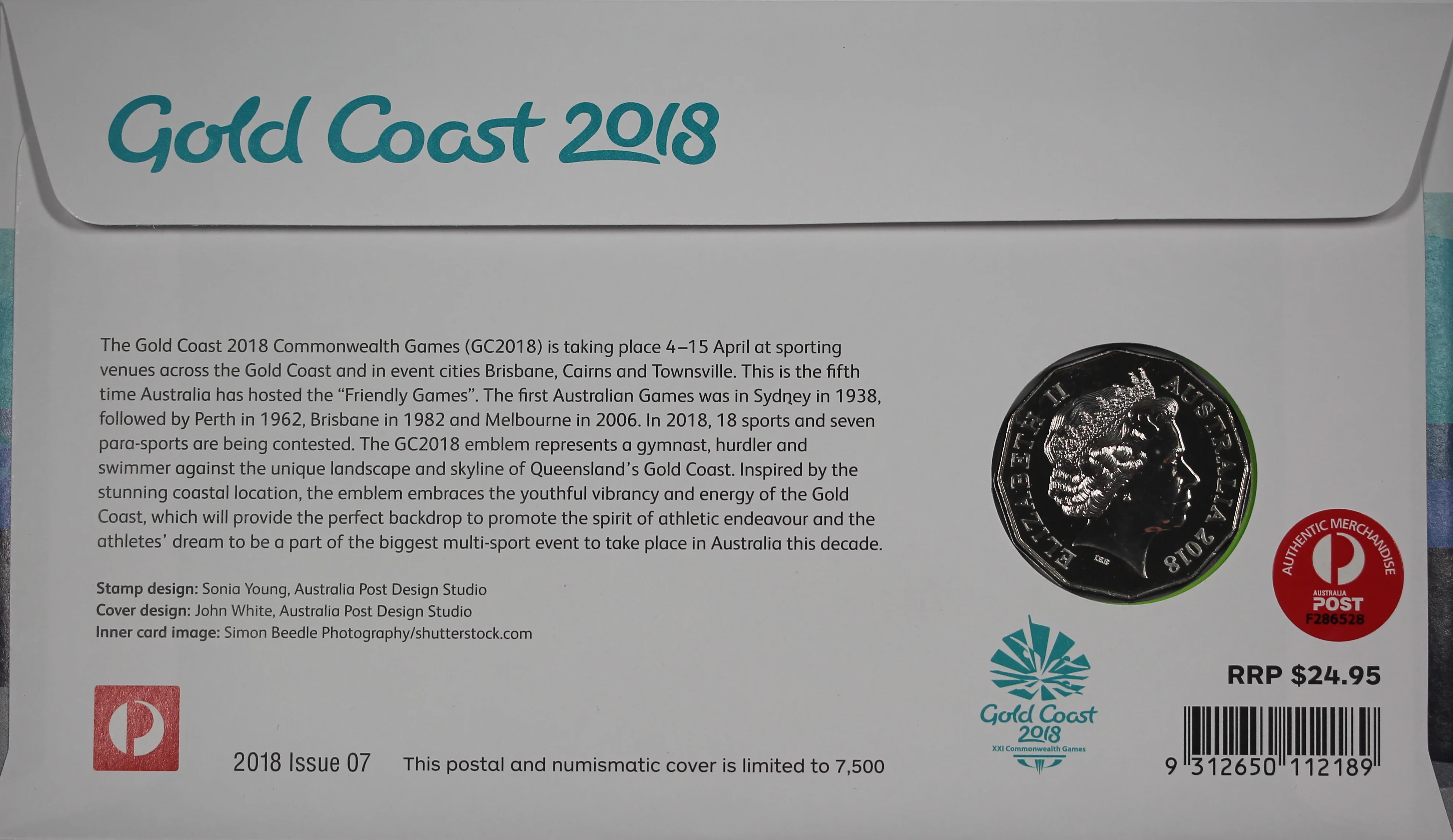 2018 Gold Coast XXI Commonwealth Games 50c PNC - Image 2