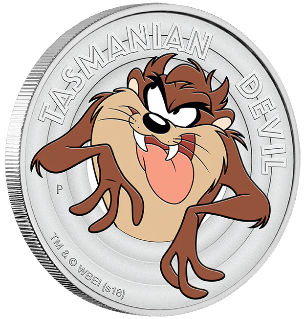 2018 Looney Tunes 1/2oz Tasmania Devil Silver Proof Coin