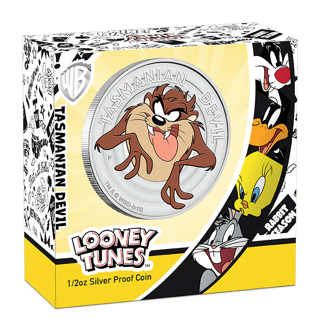 2018 Looney Tunes 1/2oz Tasmania Devil Silver Proof Coin - Image 3