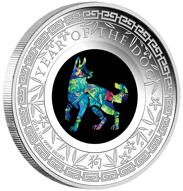 2018 Lunar Year of the Dog 1oz Silver Opal Coin