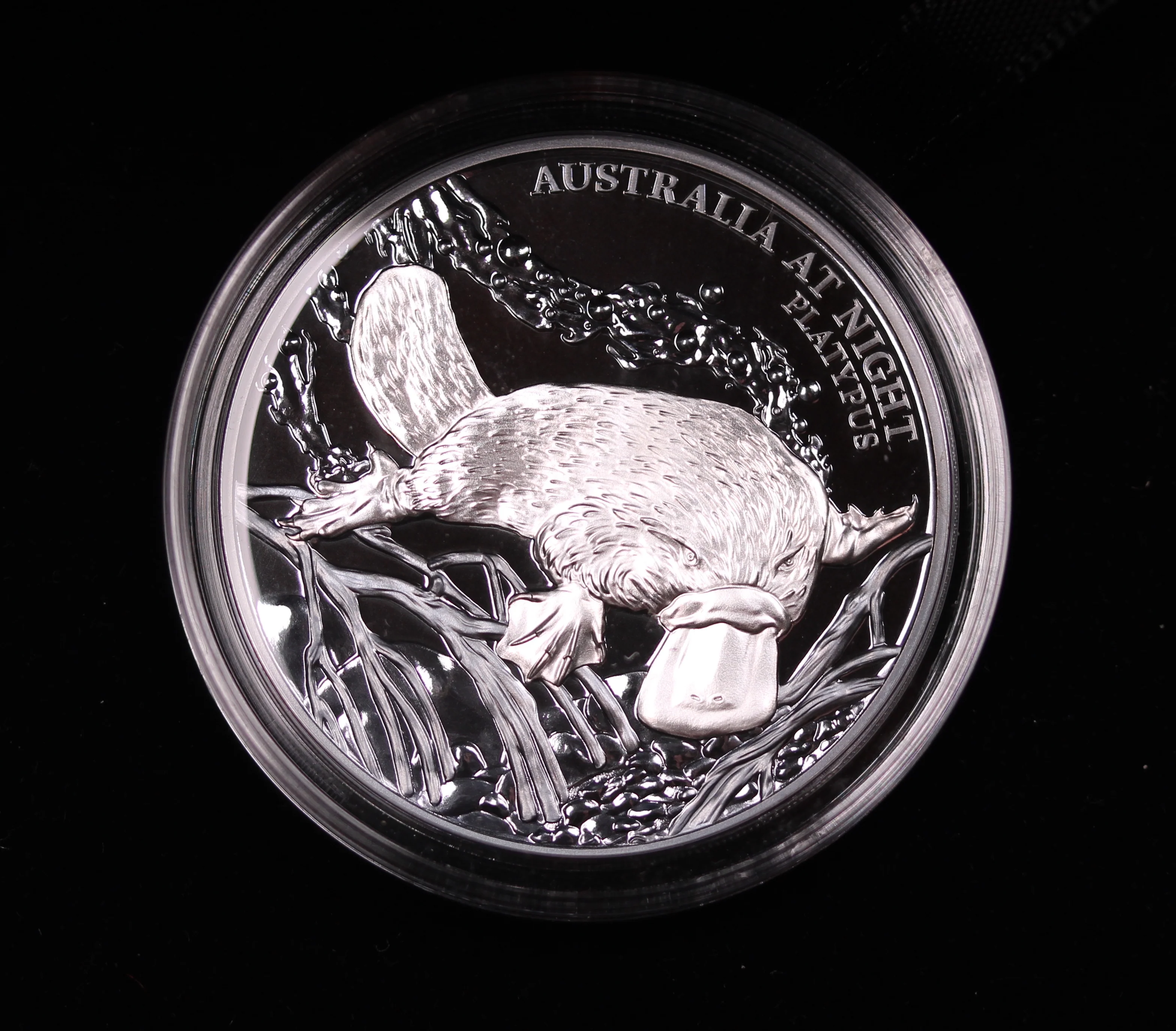 2018 Platypus at Night 1oz Silver Black Proof Coin - Image 2