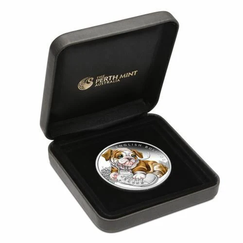 2018 Puppies English Bulldog 1/2oz Silver Proof Coin - Image 2
