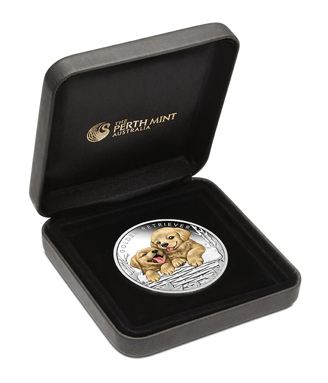 2018 Puppies Golden Retriever 1/2oz Silver Proof Coin - Image 2