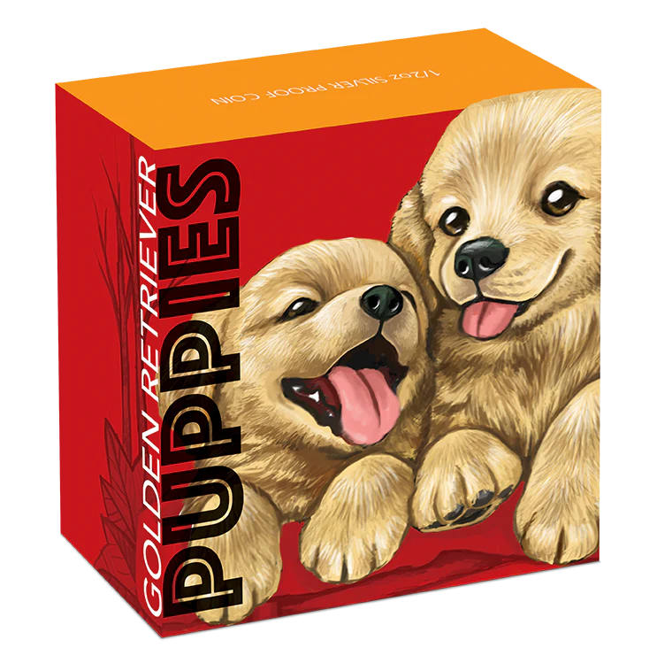 2018 Puppies Golden Retriever 1/2oz Silver Proof Coin - Image 4