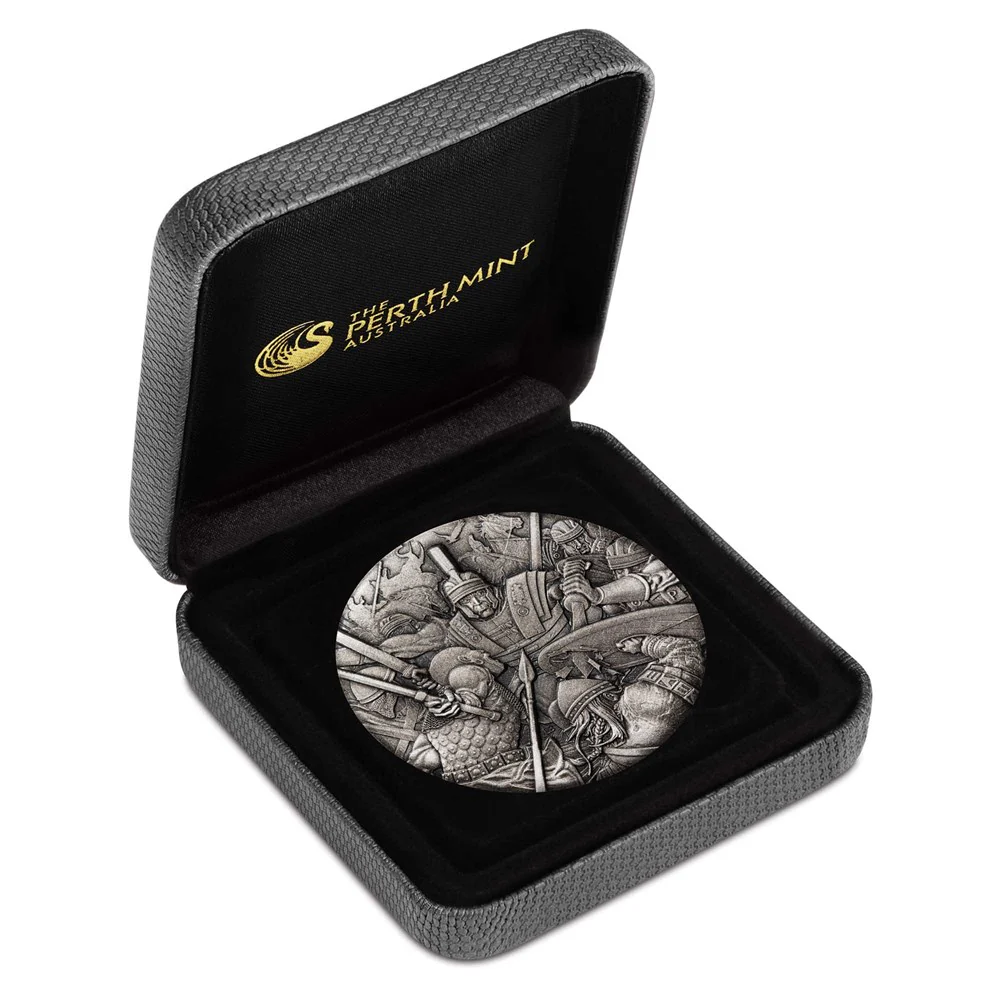 2018 Warfare - Roman Legion 2oz Silver Antiqued High Relief - Image 3