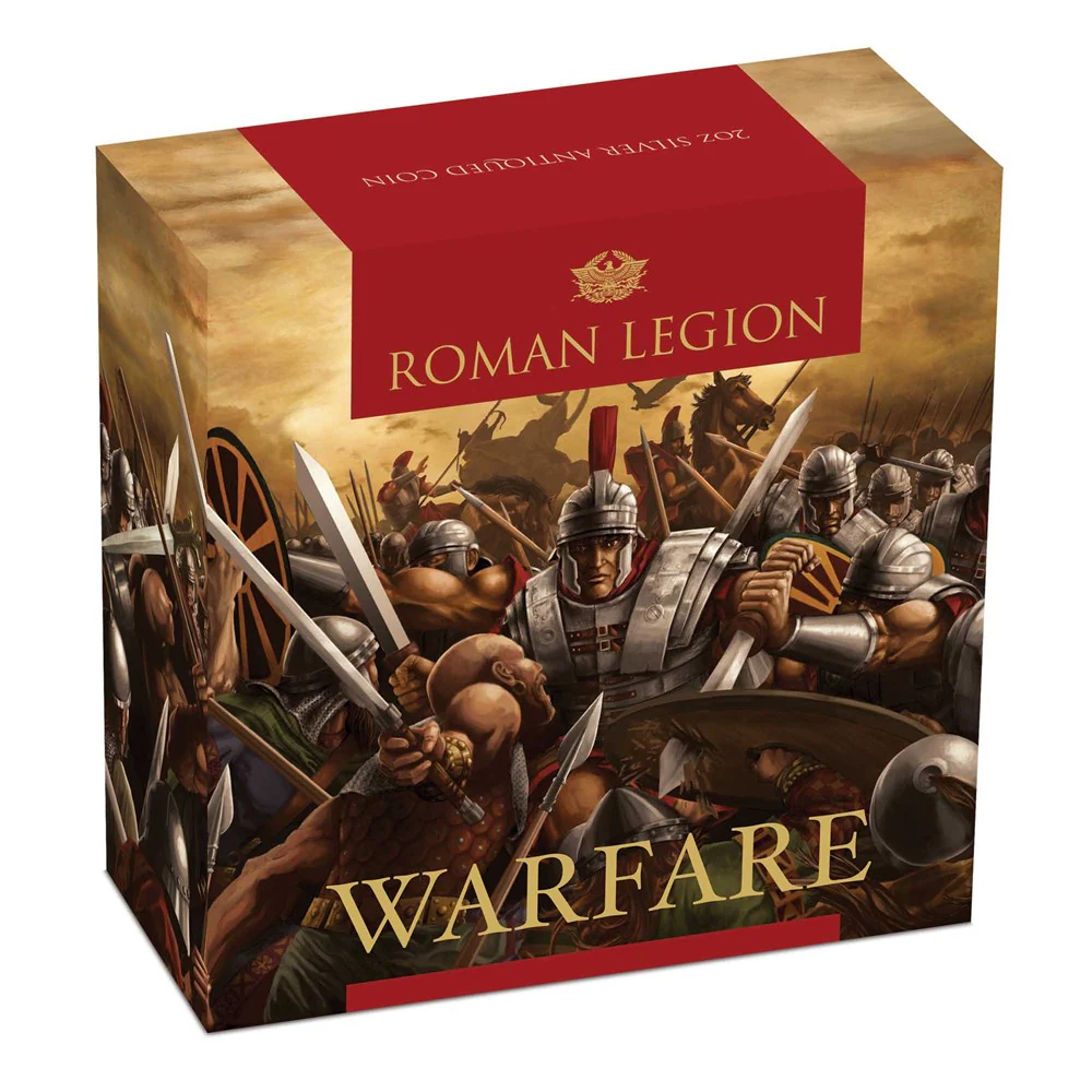 2018 Warfare - Roman Legion 2oz Silver Antiqued High Relief - Image 4