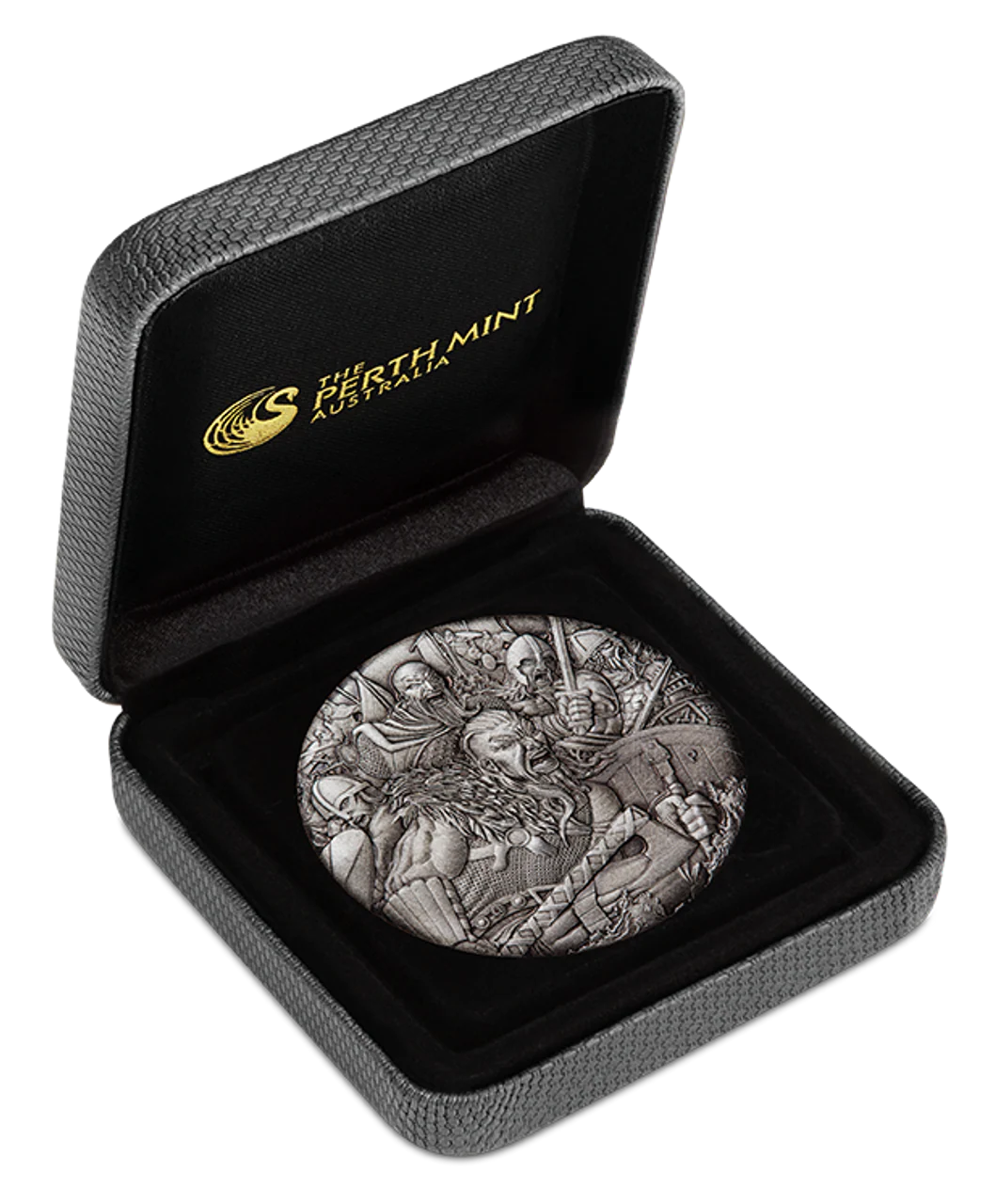 2018 Warfare - Vikings 2oz Silver Antiqued High Relief - Image 3