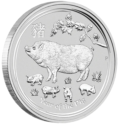 2019 1oz Silver Year of  the Pig Coin