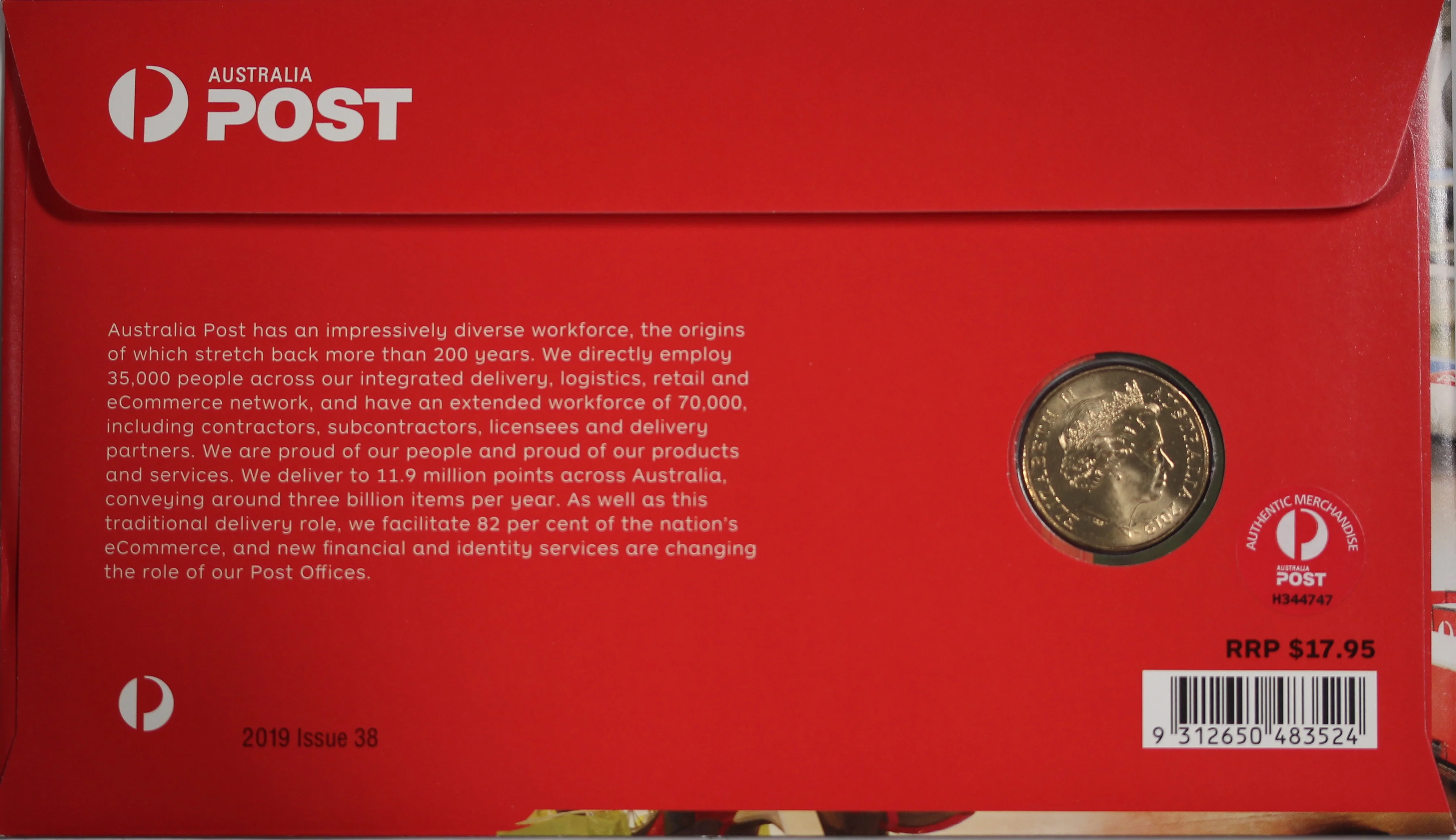 2019 Australia Post 'A' $1 PNC - Image 2