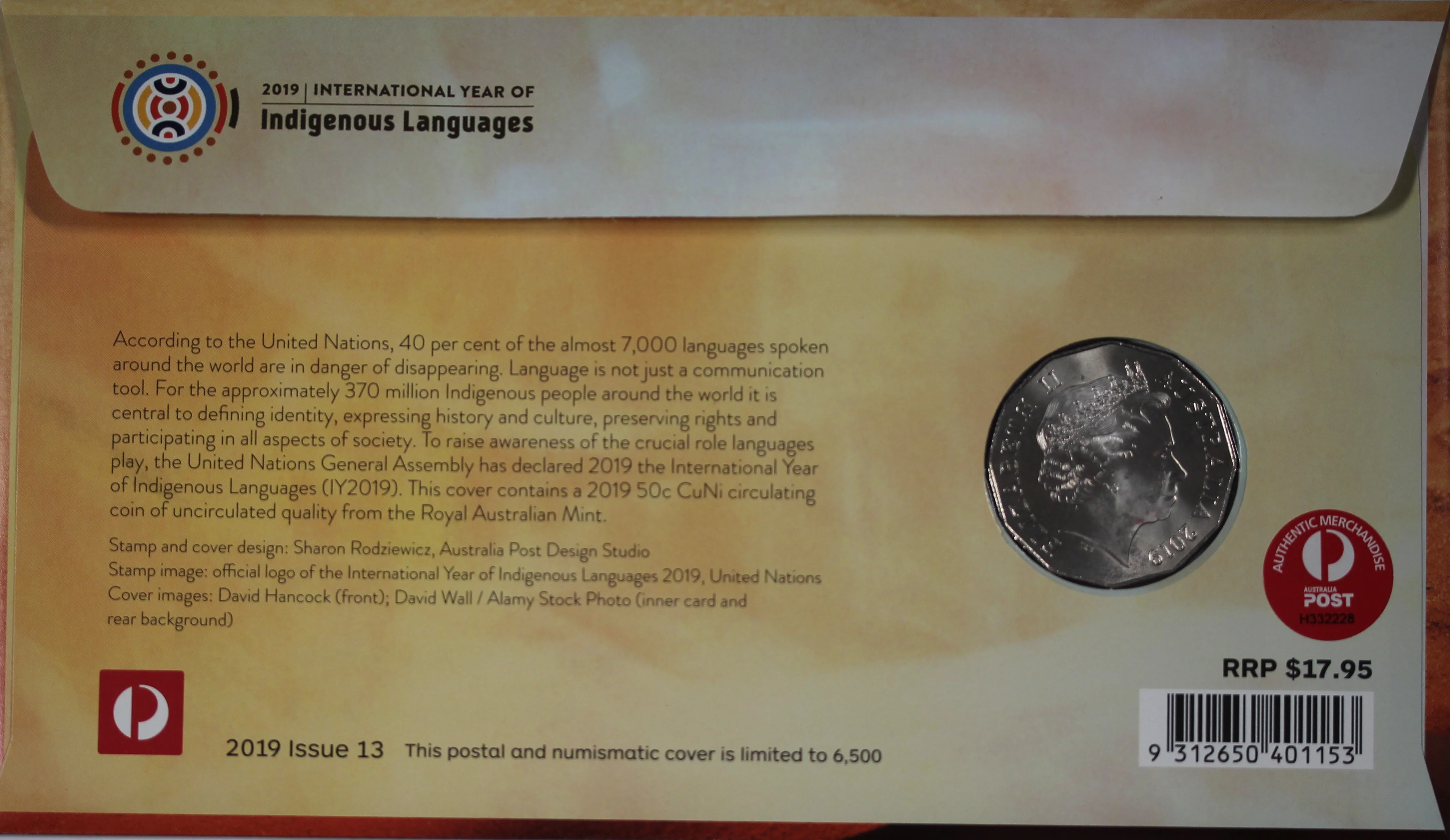 2019 International Year of Indigenous Languages 50c PNC - Image 2