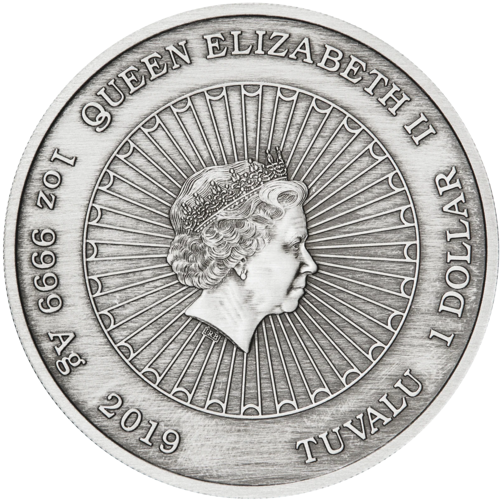 2019 Laughing Buddha 1oz Silver Antiqued Coin - Image 2
