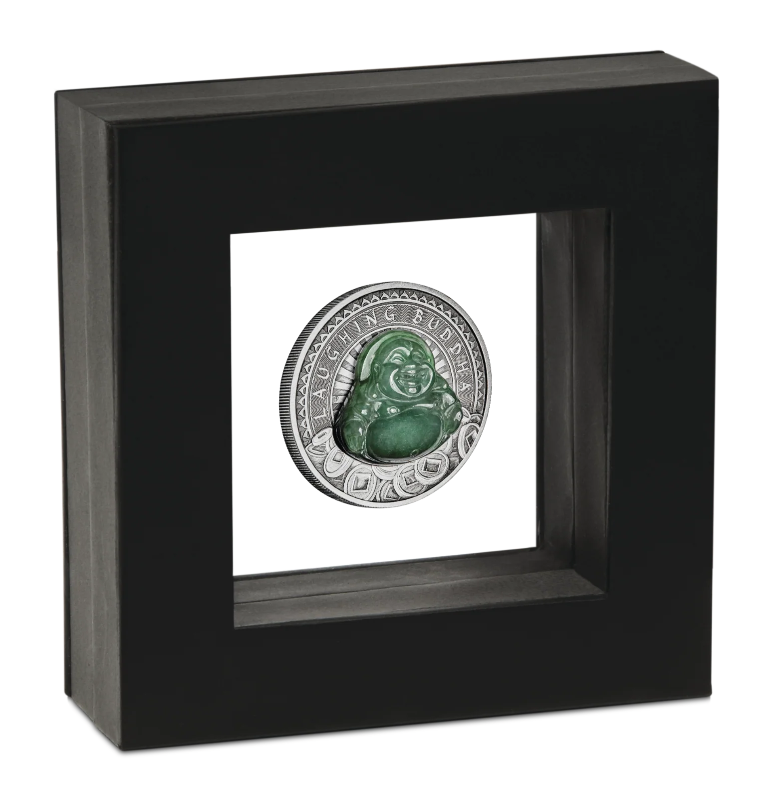 2019 Laughing Buddha 1oz Silver Antiqued Coin - Image 3