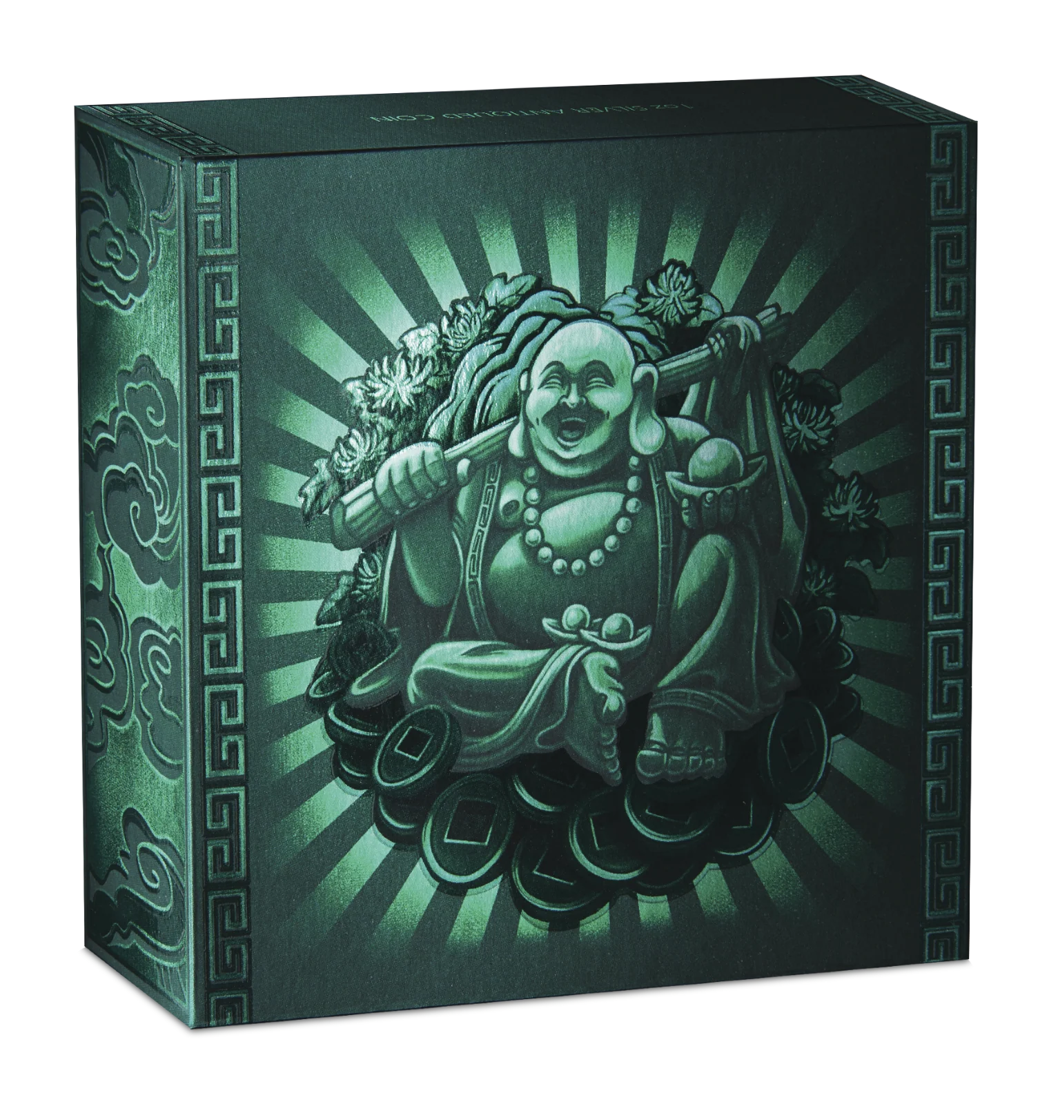 2019 Laughing Buddha 1oz Silver Antiqued Coin - Image 4