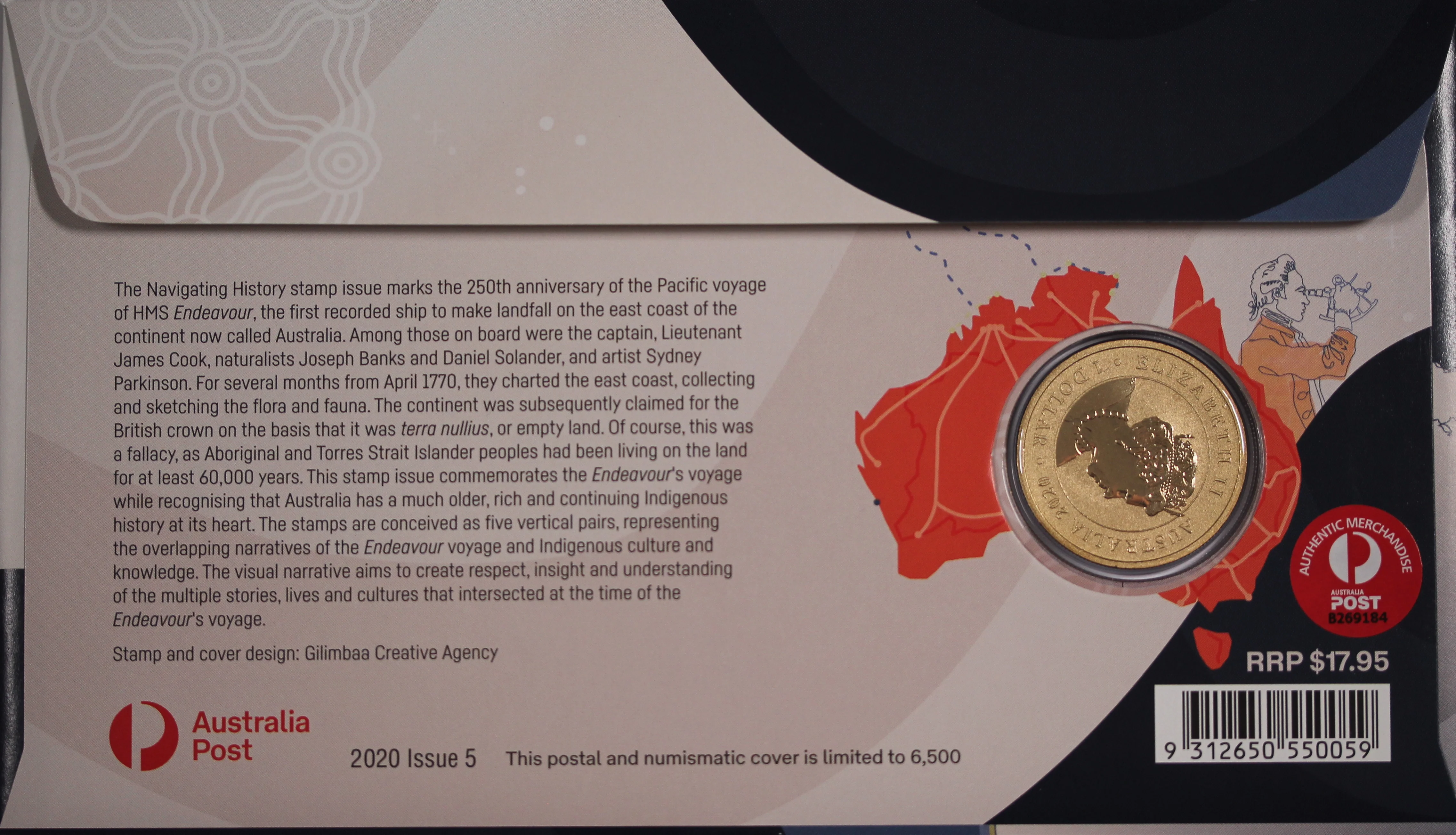 2019 Navigating History Endeavour Voyage $1 PNC - Image 2