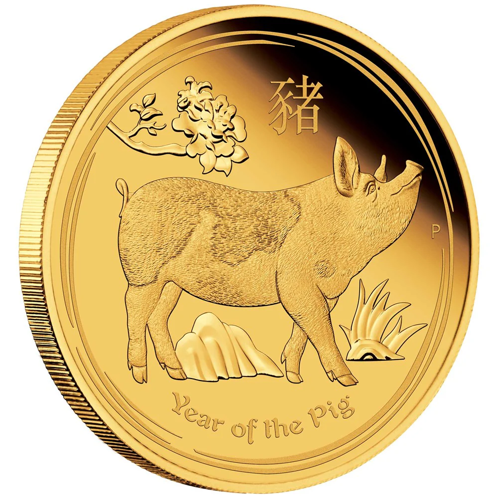 2019 Year of the Pig 1/10oz Gold Proof Coin - Image 2