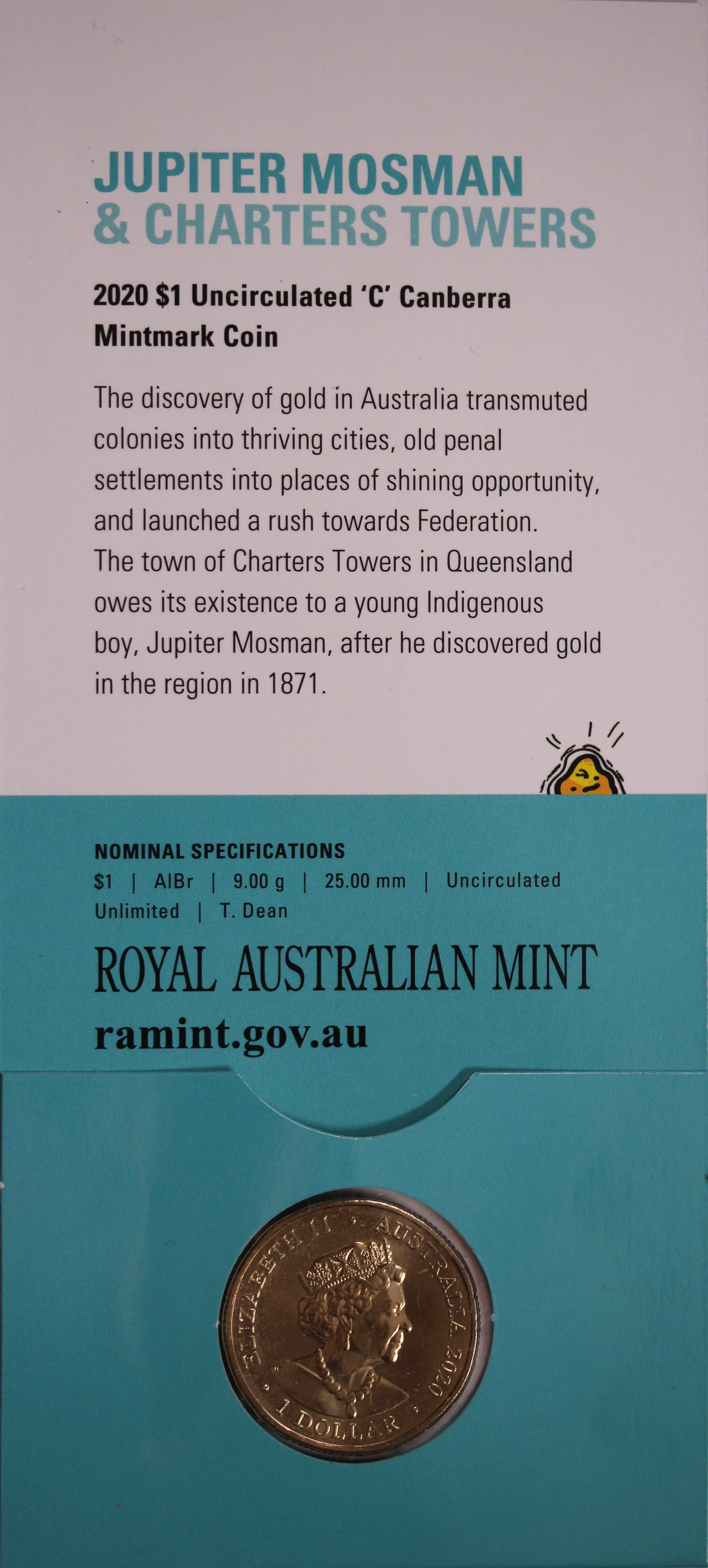2020 $1 Eureka! Australia's Gold Rush Jupiter Mosman - 'C' Mintmark - Image 2