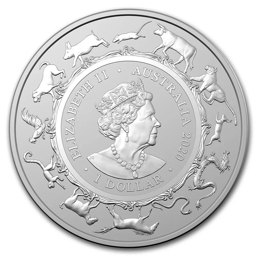 2020 Australia 1 oz Silver Lunar Year of the Rat Coin - Image 2