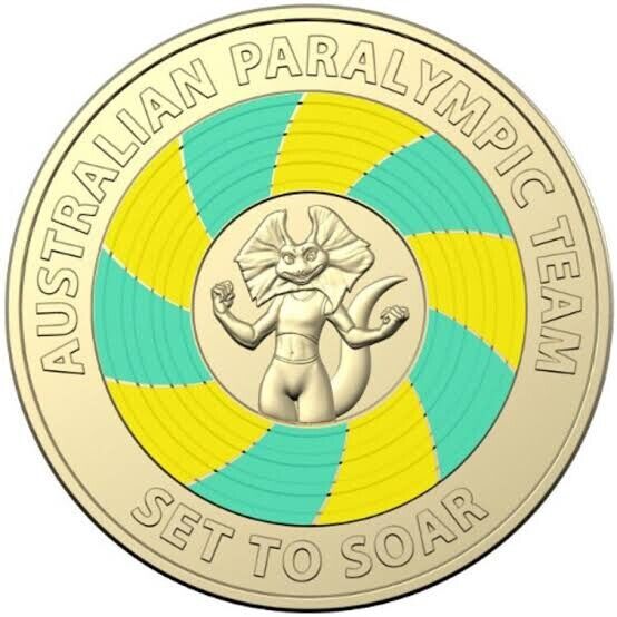 2020 Australian Paralympic Team Coloured $2 Pack - Image 2