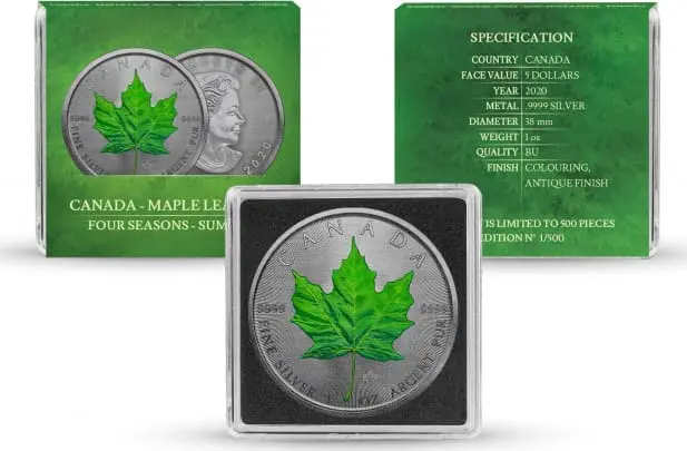 2020 Canada Maple Leaf 1oz Silver Seasons Summer Coin
