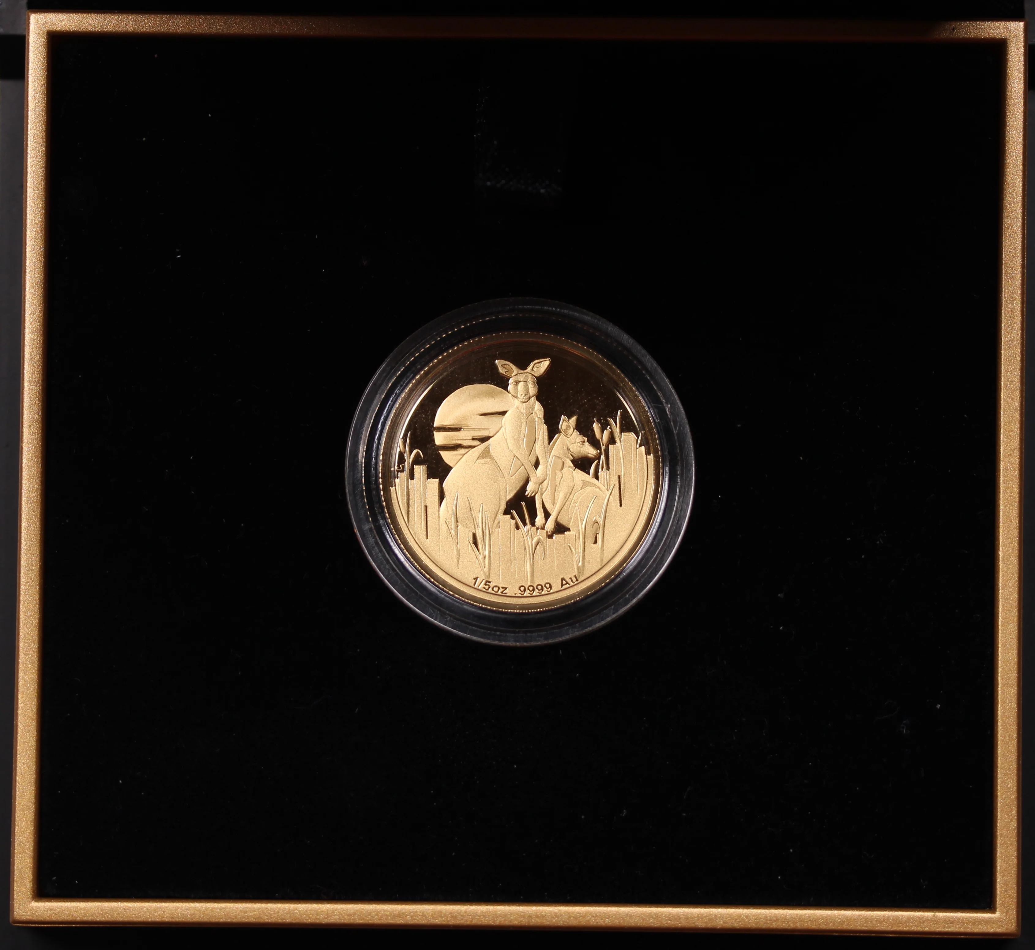 2020 Kangaroos at Dawn 1/5oz Gold Proof Coin - Image 3
