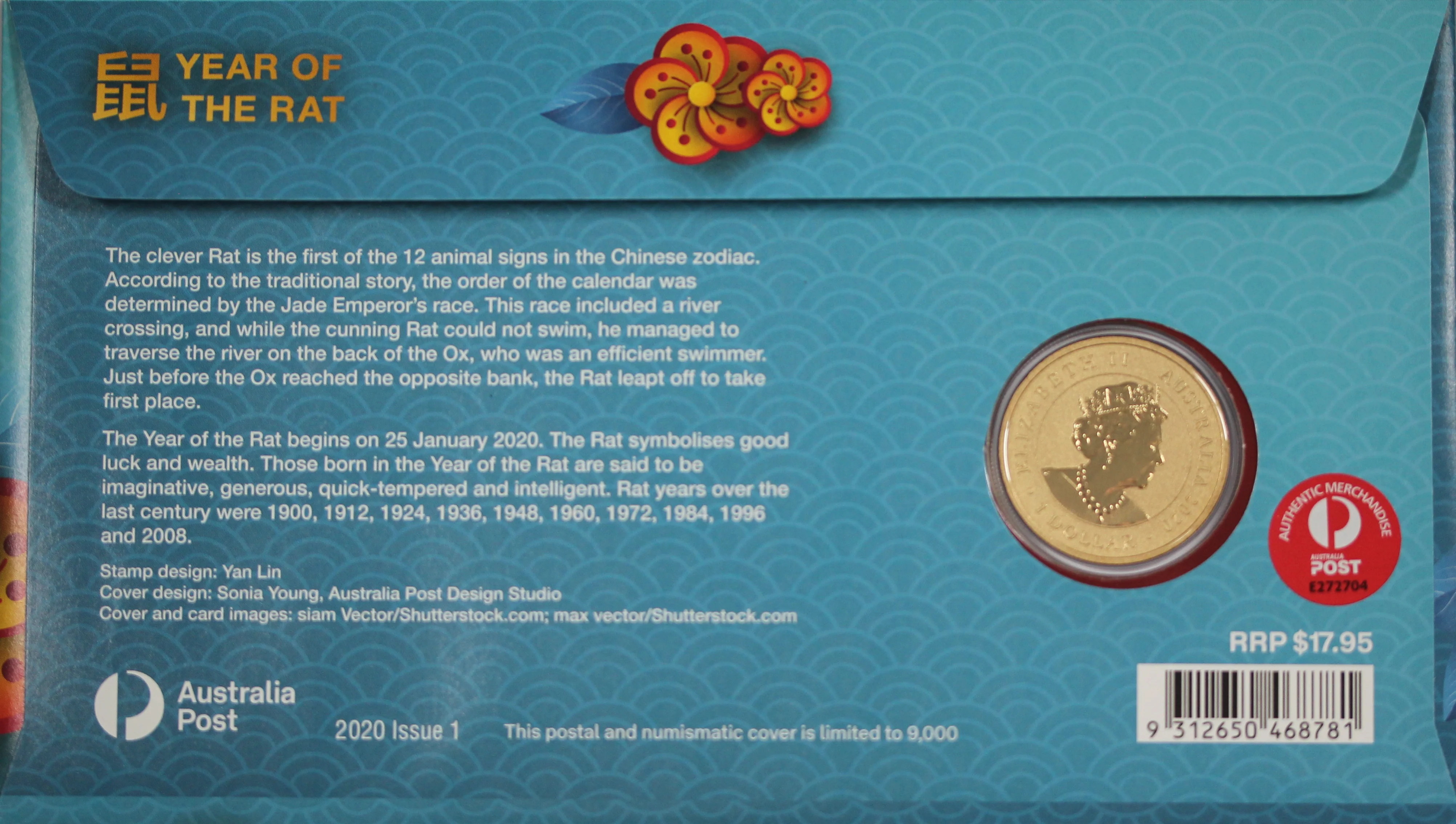2020 Lunar Year of the Rat $1 PNC - Image 2