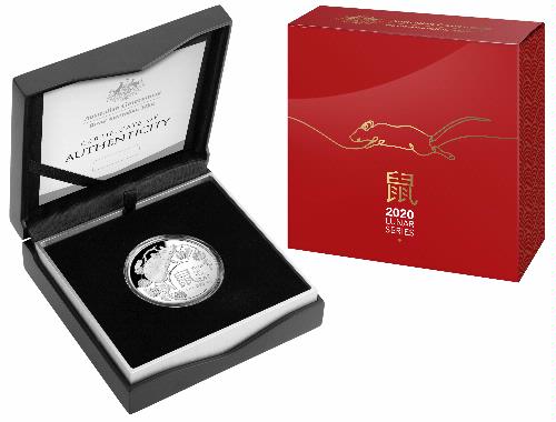 2020 Lunar Year of the Rat $5 1oz Silver Proof Domed Coin - Image 3