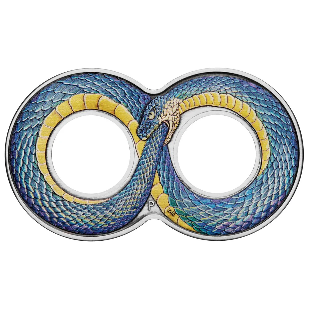 2022 Ouroboros Figure 8 2oz Silver Antiqued Coin - Image 2