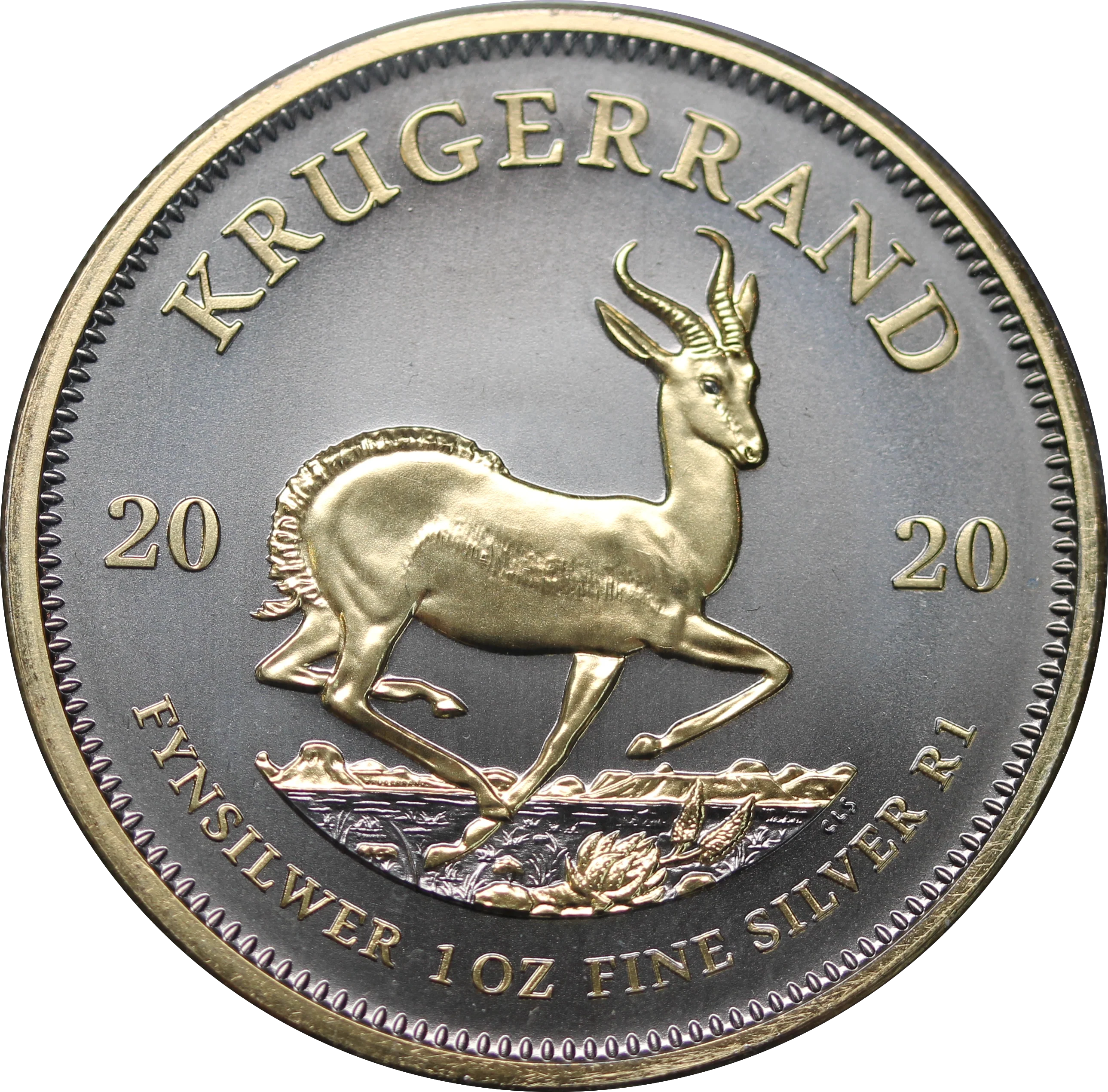 2020 South Africa Ruthenium and Gold Krugerrand Silver 1oz Coin