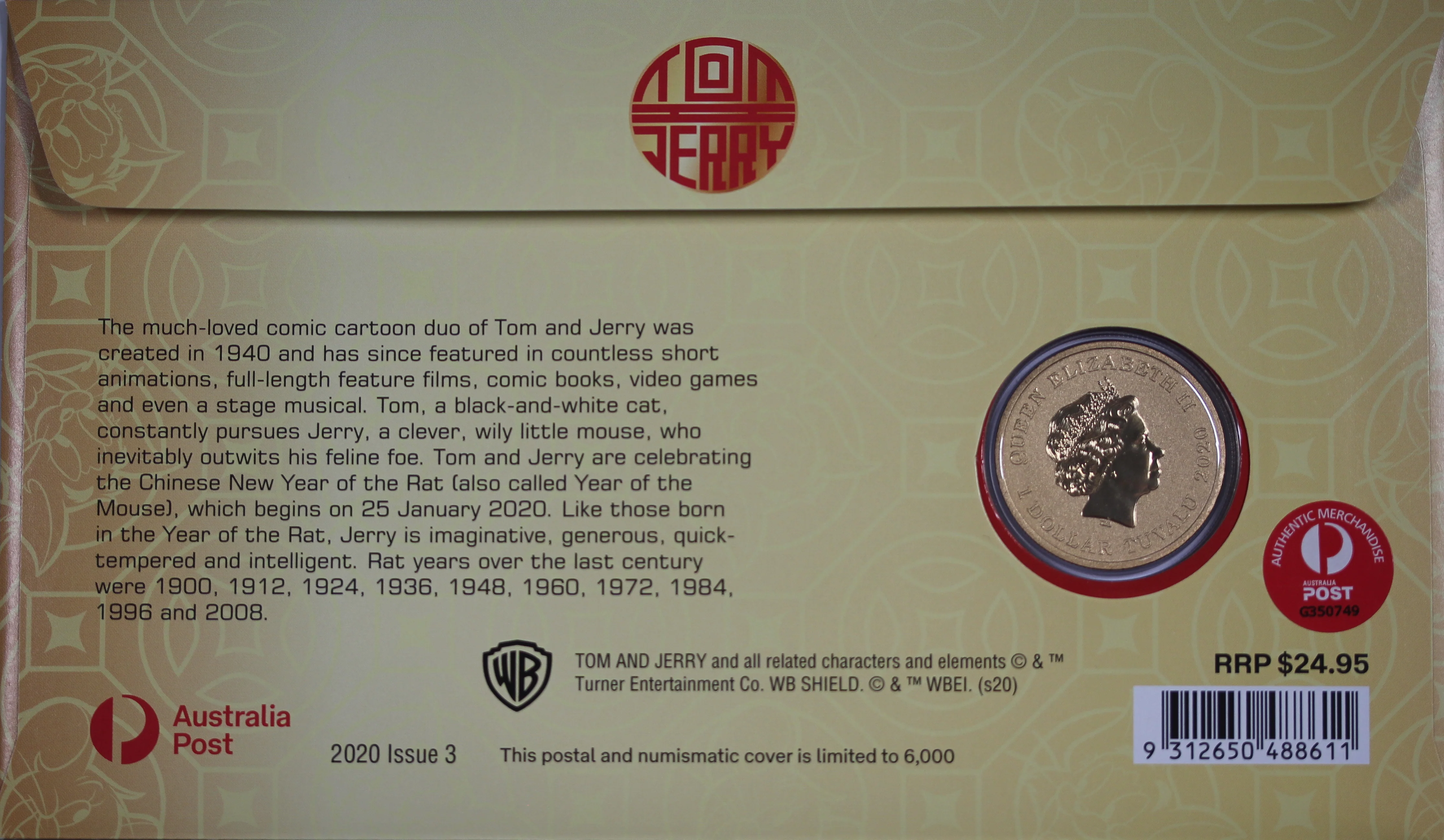 2020 Tom and Jerry Year of the Rat $1 PNC - Image 2