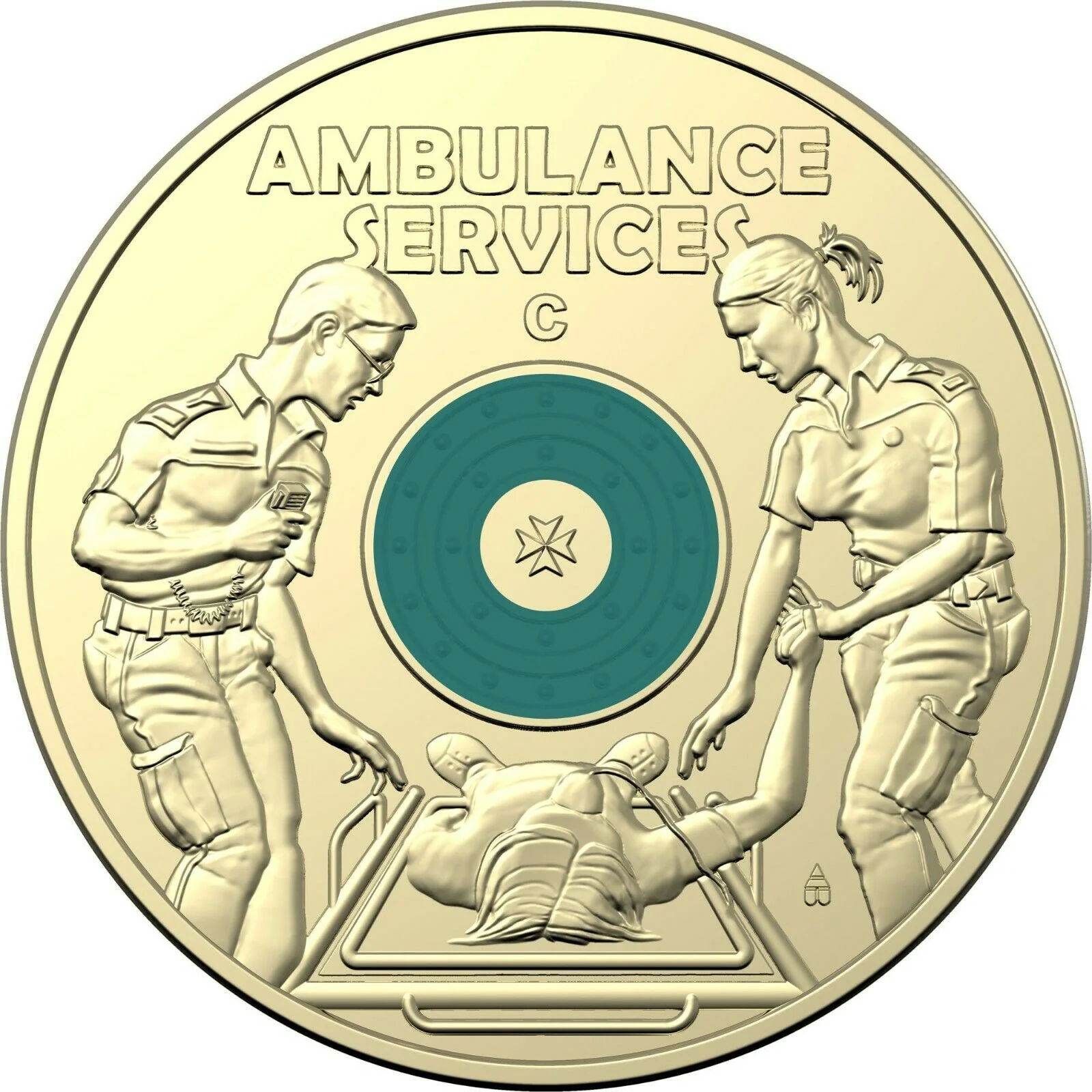 2021 $2 Ambulance Service C Mintmark Coin in Card - Image 2