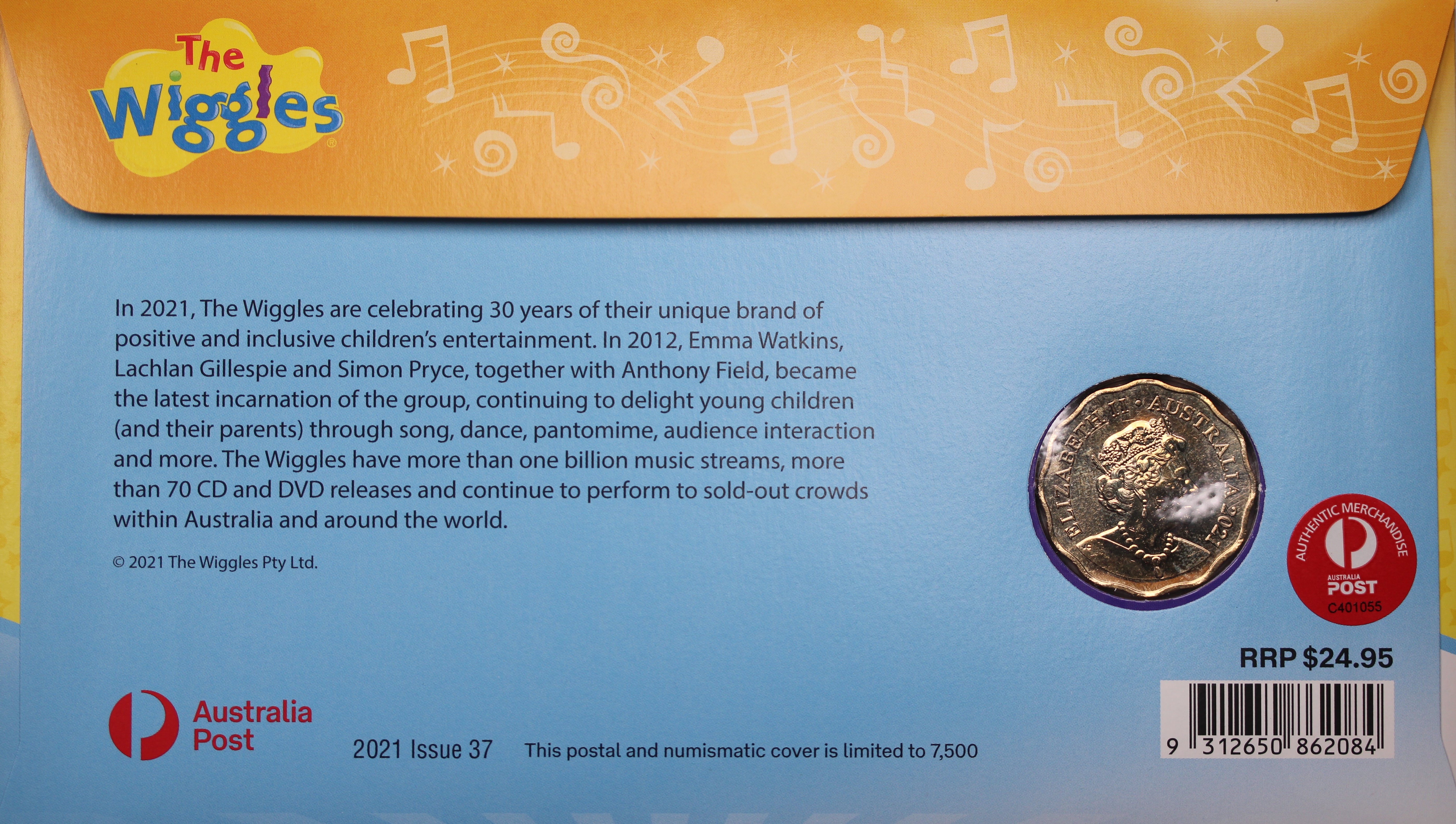2021 30 Years of The Wiggles 30c PNC - Image 2