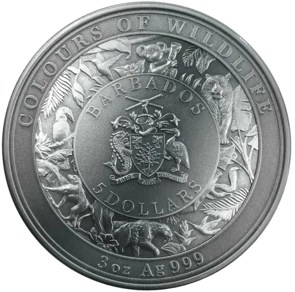 2021 $5 Ultra High Relief Antiqued 3oz Silver Tiger Individual Coin - Image 2