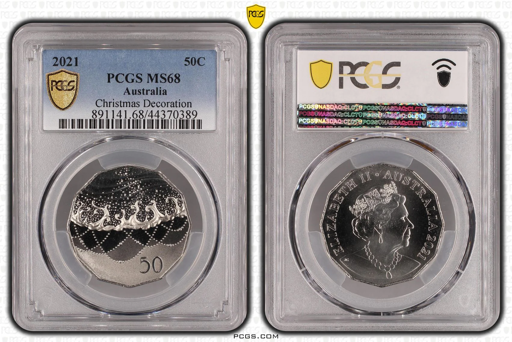 2021 50c Coin Australian Christmas Decoration MS68