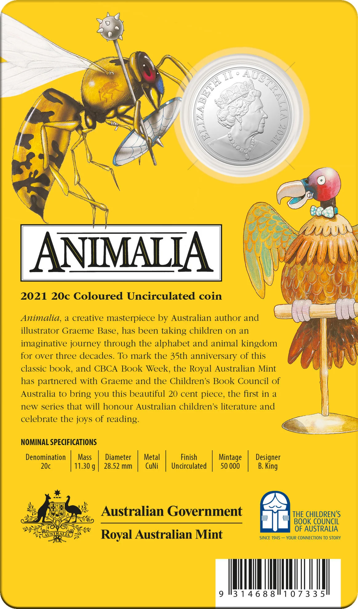 2021 Animalia 20c Coin in Card - Image 2