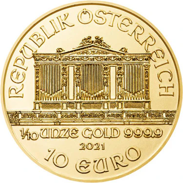 2021 Austria Philharmonic 1/10oz Gold Coin - Image 2