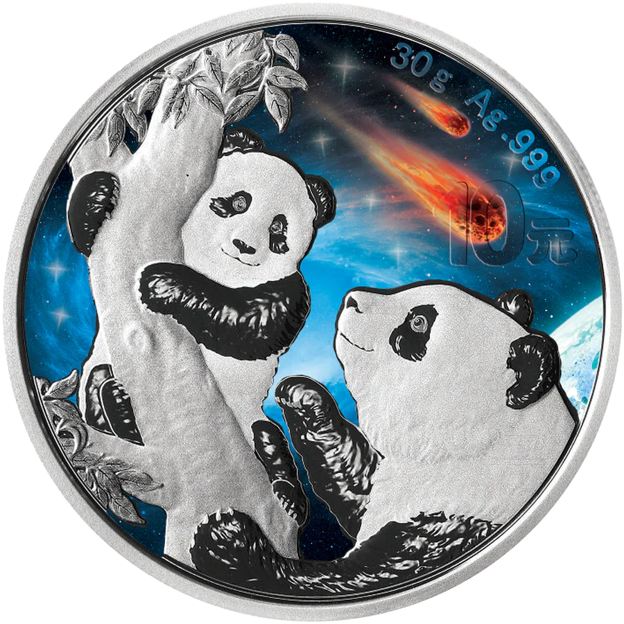2021 China Panda Glowing Galaxy 30g Silver Coin