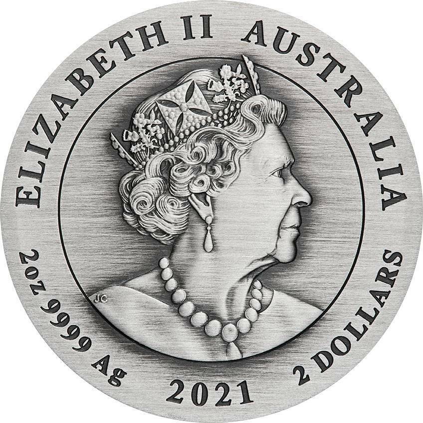 2021 Double Pixiu 2oz Antiqued Silver Coin - Image 3
