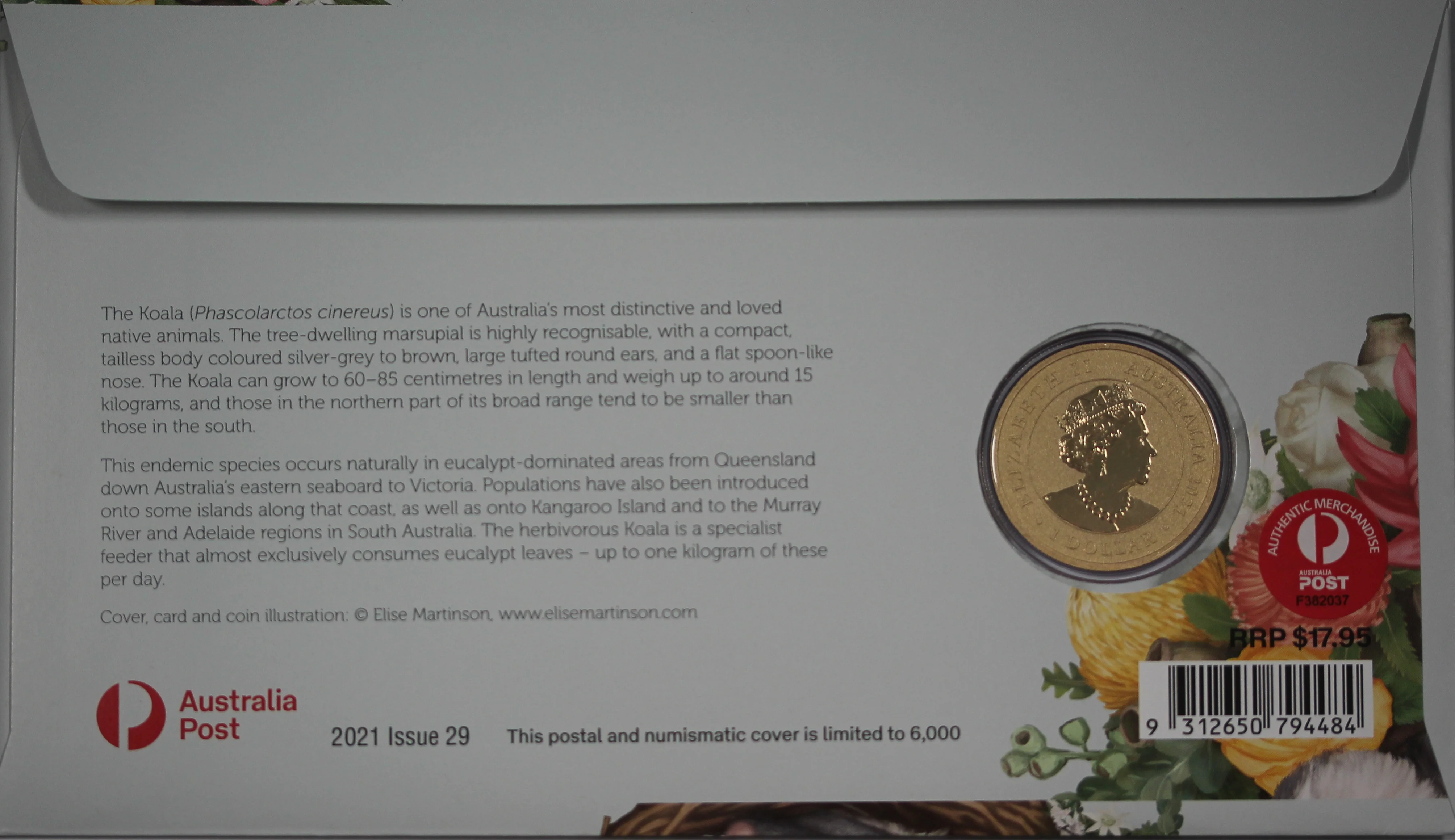 2021 Dreaming Down Under Baby Koala $1 PNC - Image 2