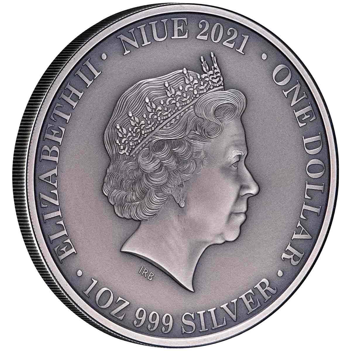 2021 Kangaroo $1 1oz Silver Antique Coin - Image 3