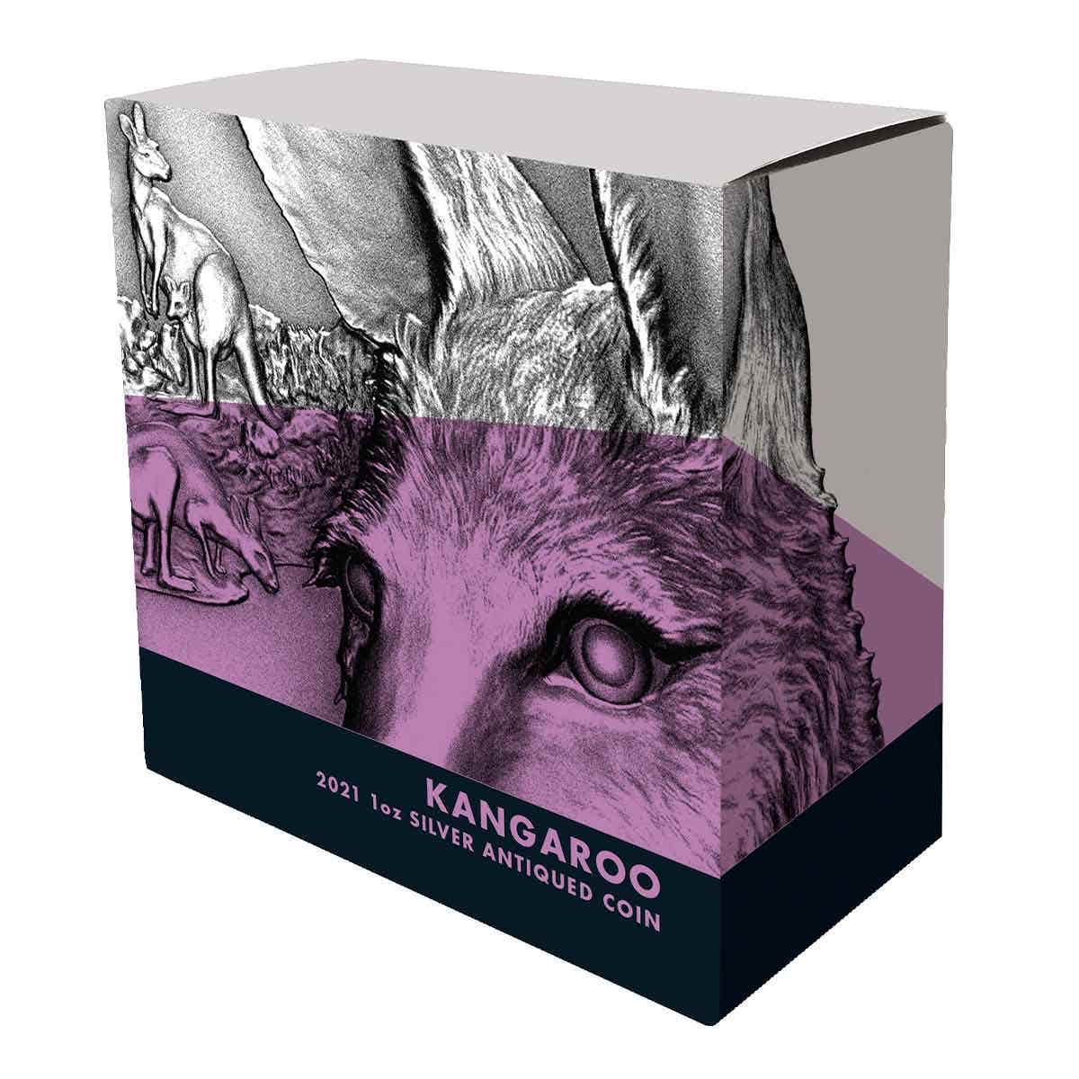 2021 Kangaroo $1 1oz Silver Antique Coin - Image 4
