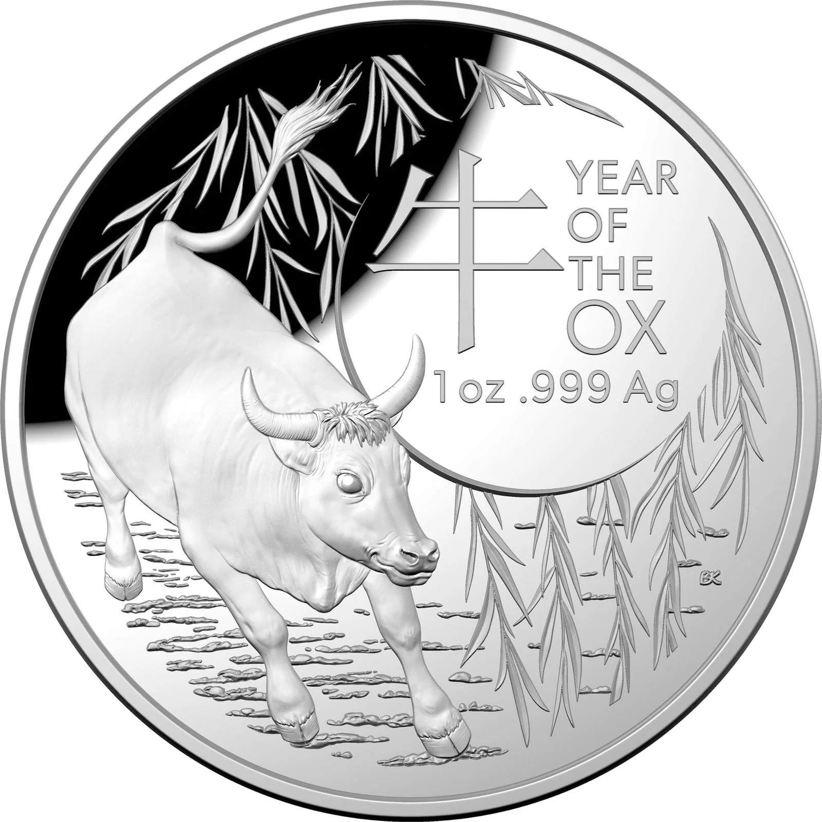 2021 Lunar Year of the Ox $5 Fine Silver Proof Domed Coin - Image 2