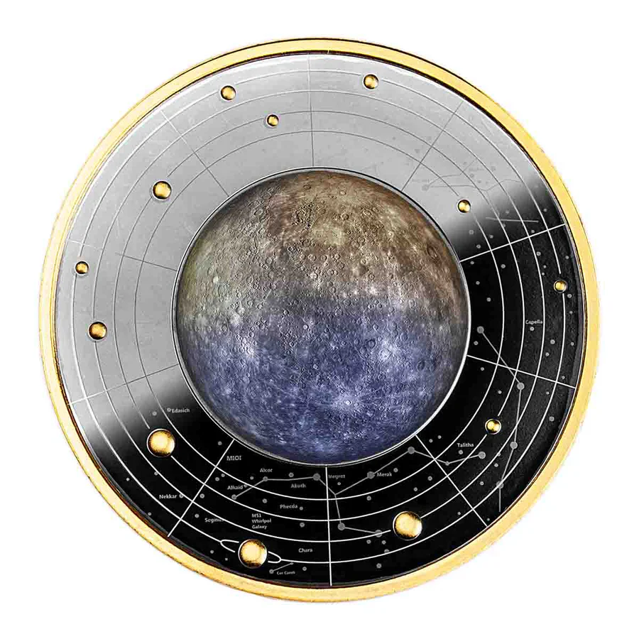 2021 Mercury 500 Francs Coloured Silver Proof Coin - Image 2